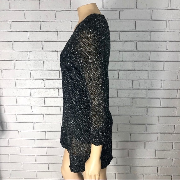 Eileen Fisher Linen Blend Perforated Cardigan - Picture 4 of 8